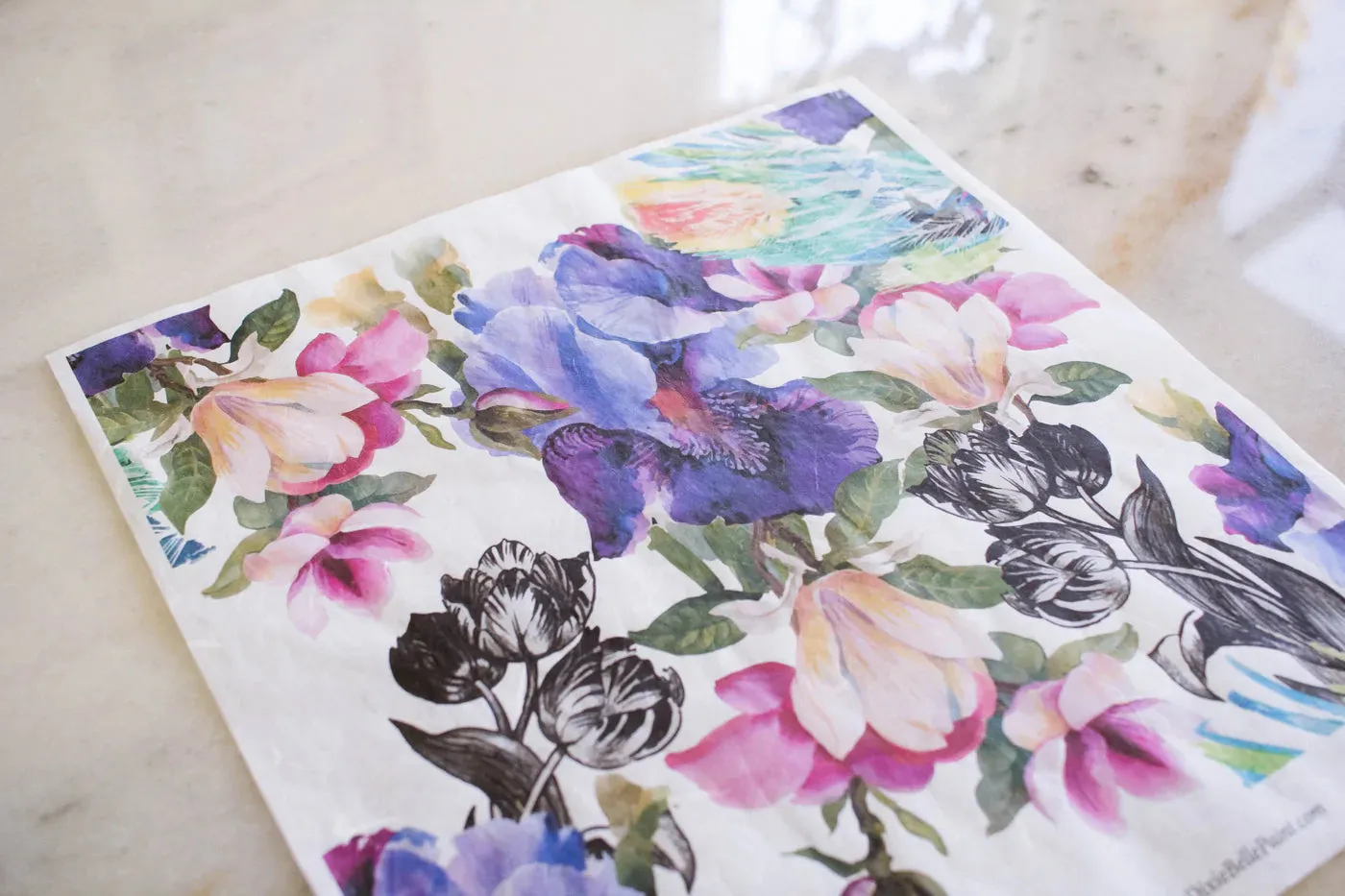 DBP Colorful Floral Rice Decoupage Paper