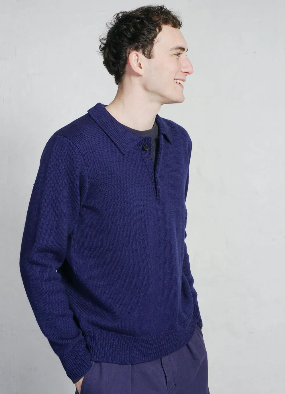 DIDRIK | Knitted Polo Sweater | Royal Blue