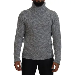 Dolce & Gabbana Elegant Gray Wool-Blend Turtleneck Sweater