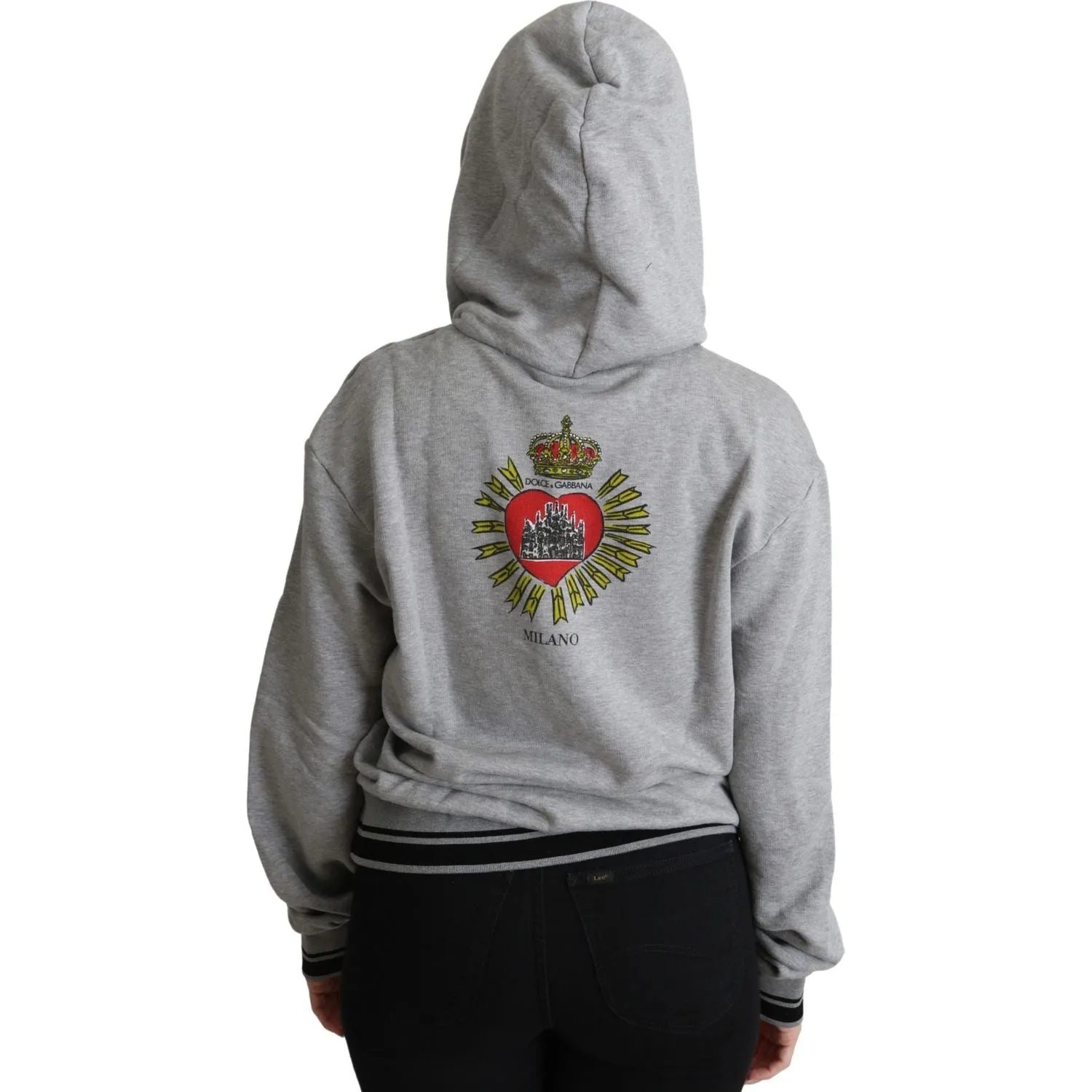 Dolce & Gabbana Exclusive Hooded Gray Cotton Sweater