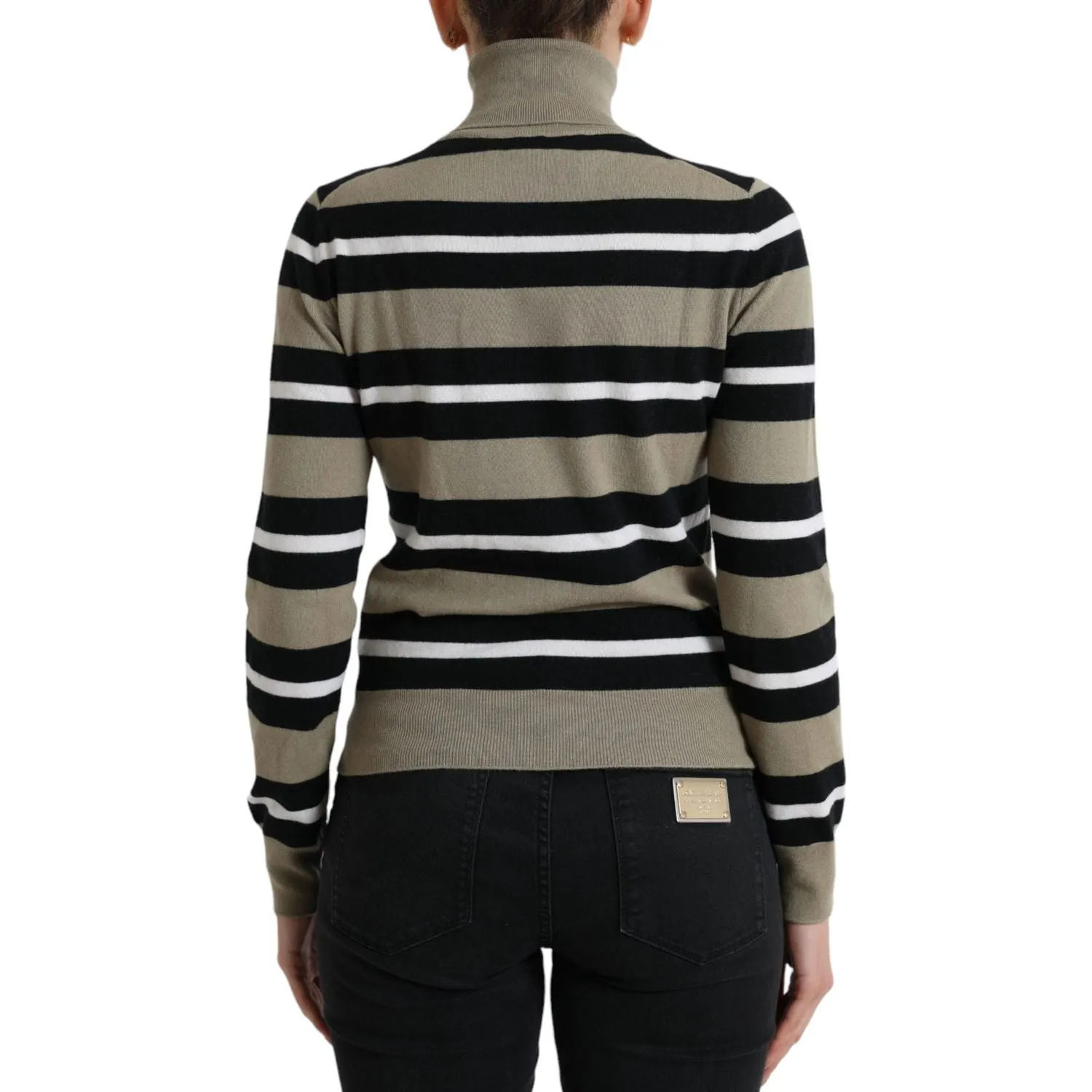 Dolce & Gabbana Multicolor Striped Wool Turtleneck Sweater