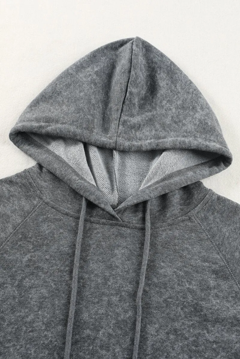 Drawstring Mineral Wash Pullover Hoodie