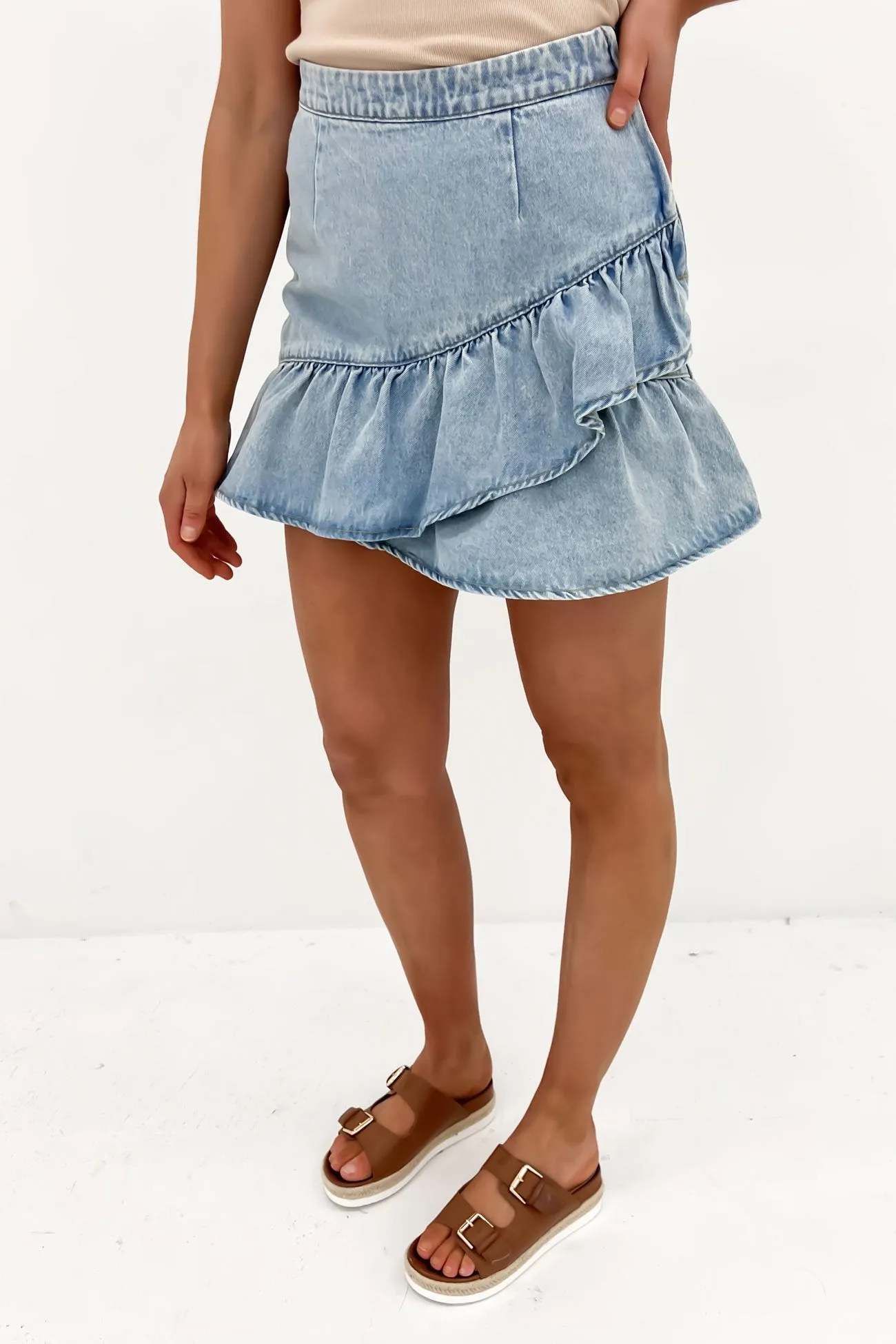 Elka Denim Mini Skirt Light Blue