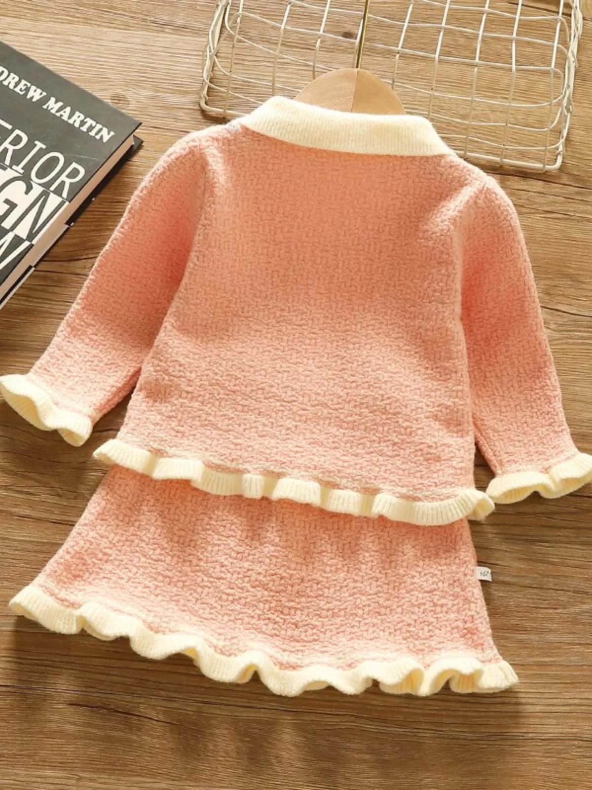 Fashionable Fall Pink Knit Sweater and Skirt Set