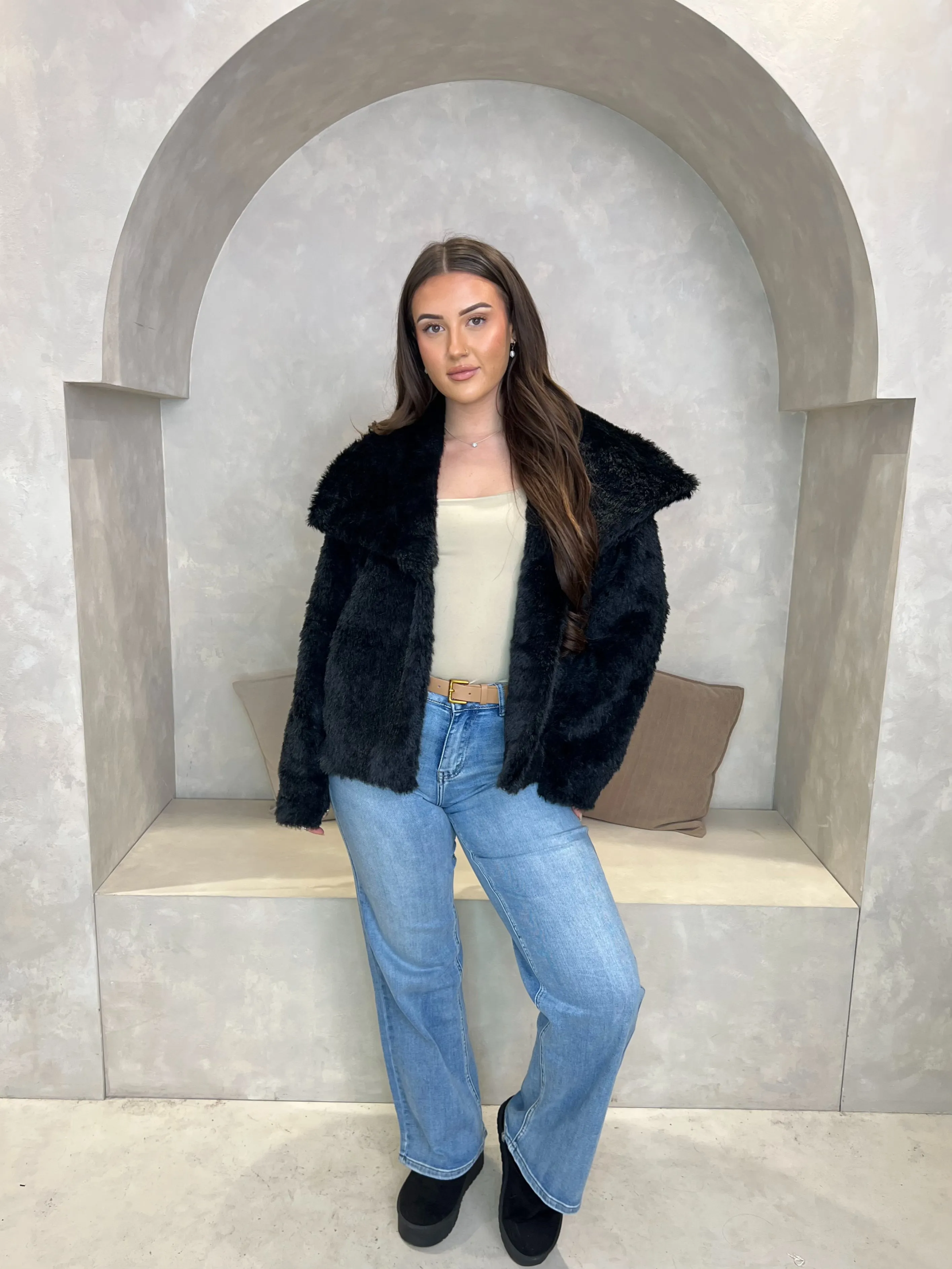 Faux Fur Collared Jacket