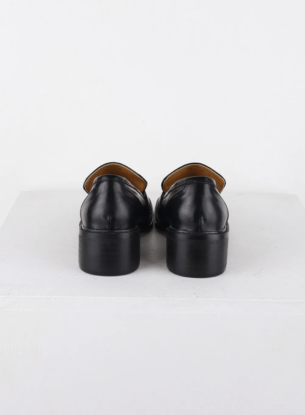 Faux Leather Square Toe Loafers CD312