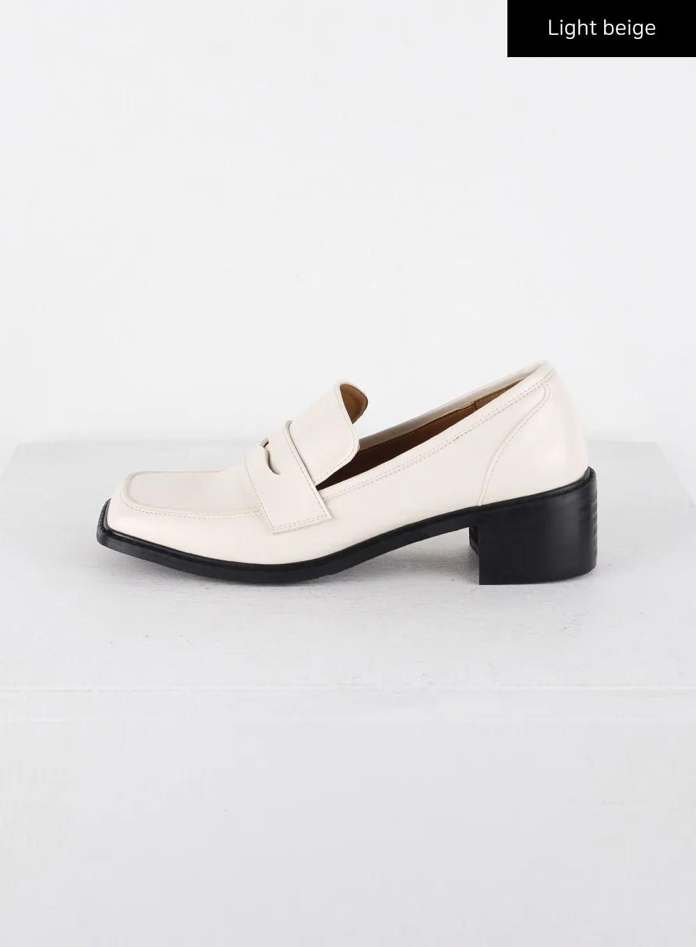 Faux Leather Square Toe Loafers CD312