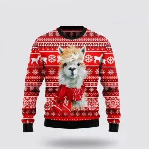 Festive Llama Ugly Christmas Sweater, Farm Sweater, Christmas Gift, Best Winter Outfit Christmas