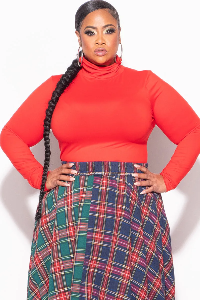 Final Sale Plus Size Turtleneck in Red