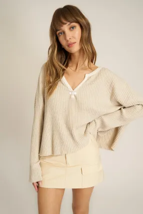 Getaway Notch Neck Rib Pullover