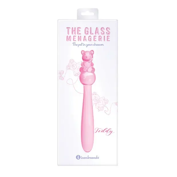 Glass Menagerie Teddy Glass Dildo - Pink