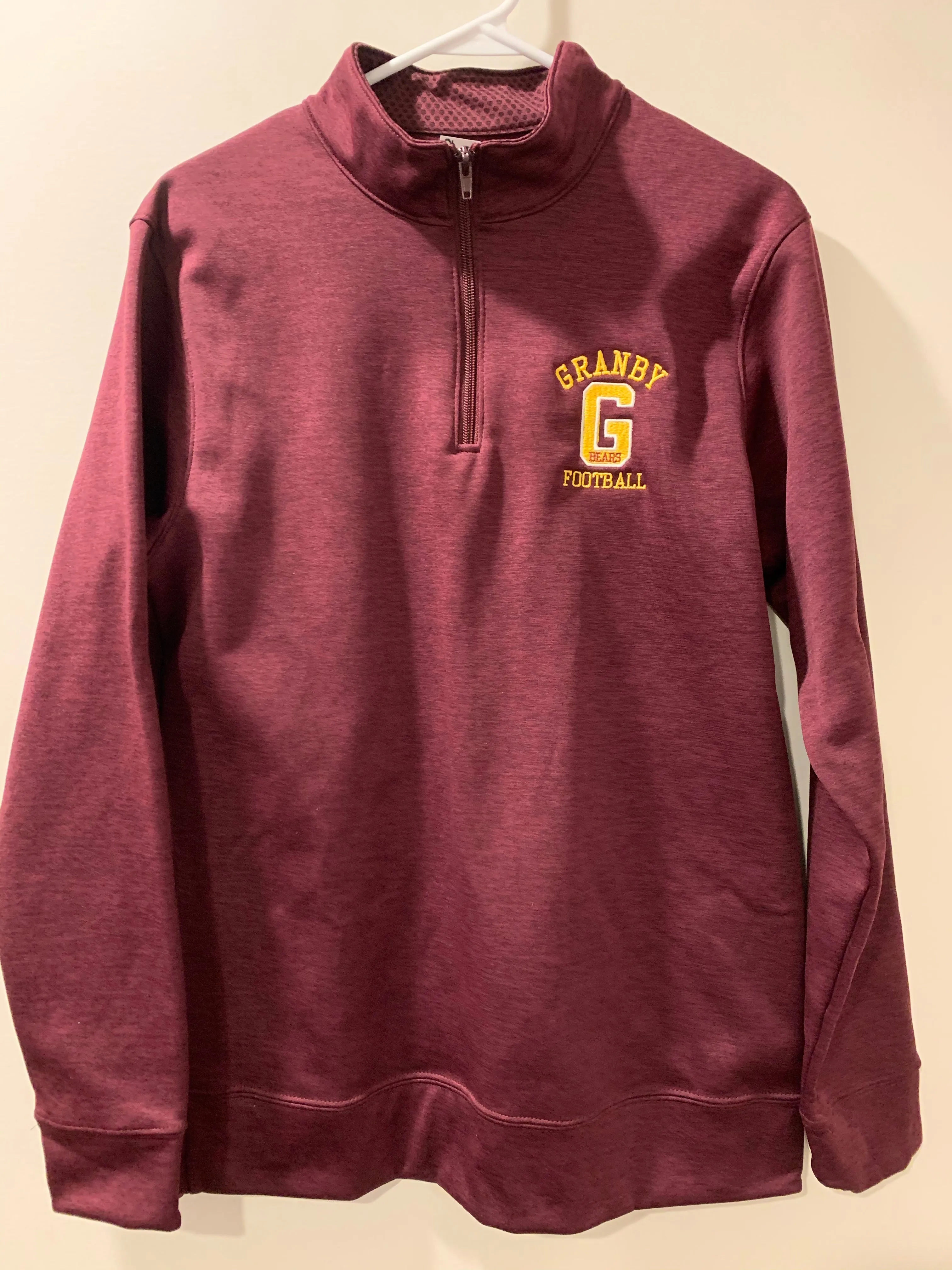 Granby Football Maroon Dri- Fit 1/4 Zip