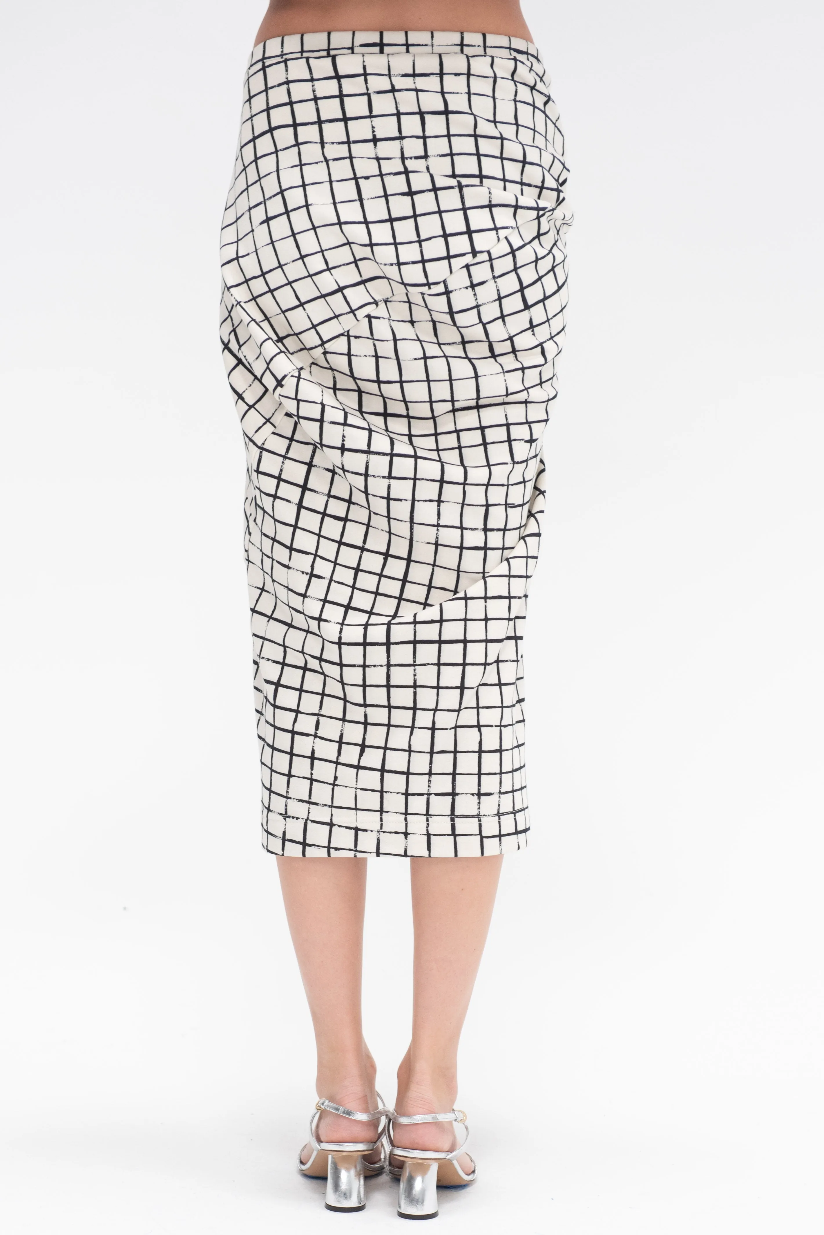 Grid Skirt, Ecru