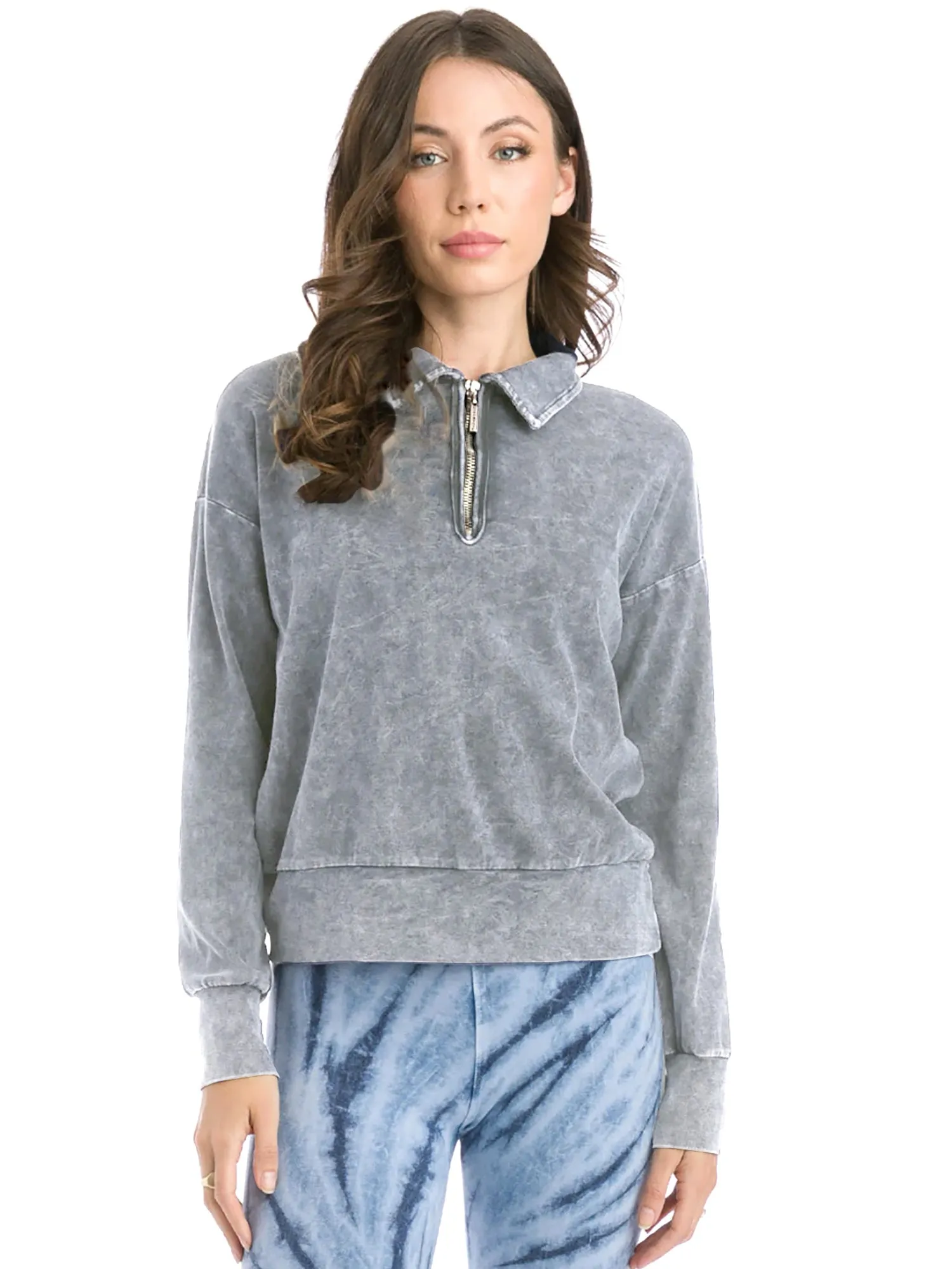 Hard Tail Preppy Half-Zip Pullover Top (Style B-173)