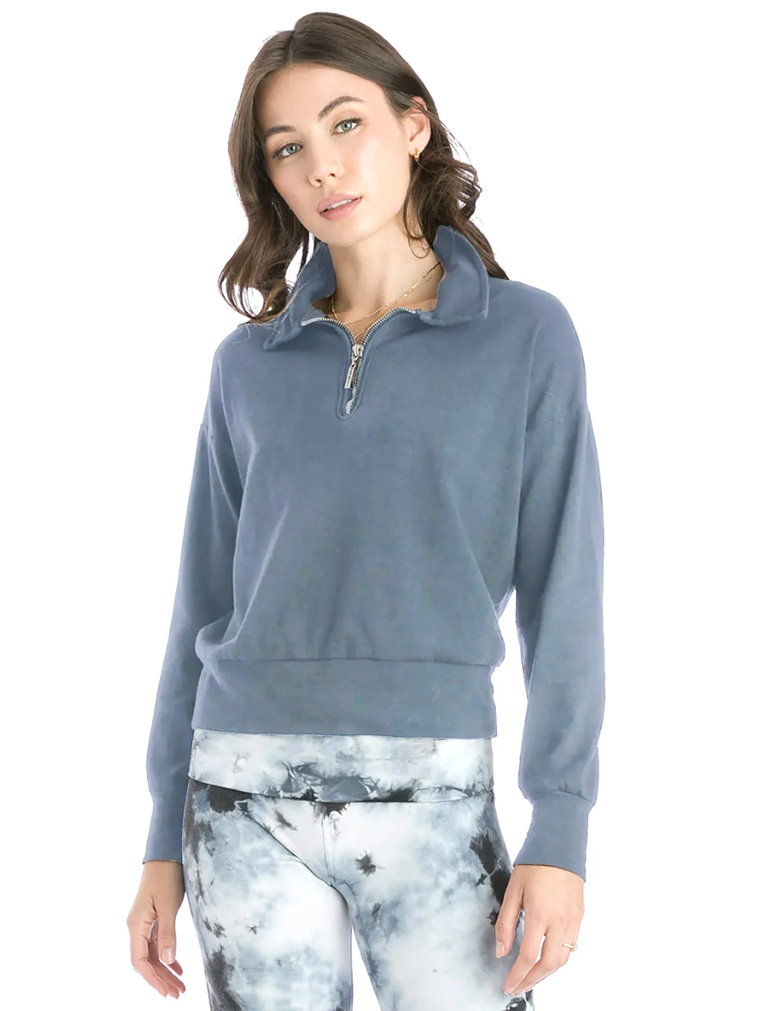 Hard Tail Preppy Half-Zip Pullover Top (Style B-173)