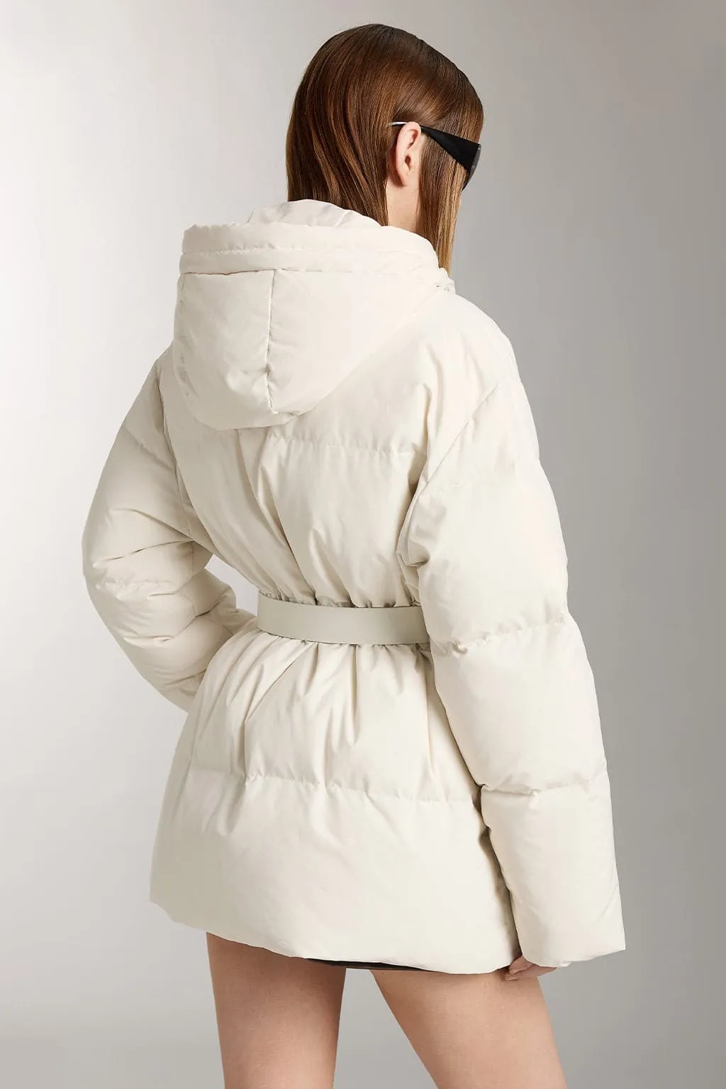 Hooded Double Zipper Down Jacket