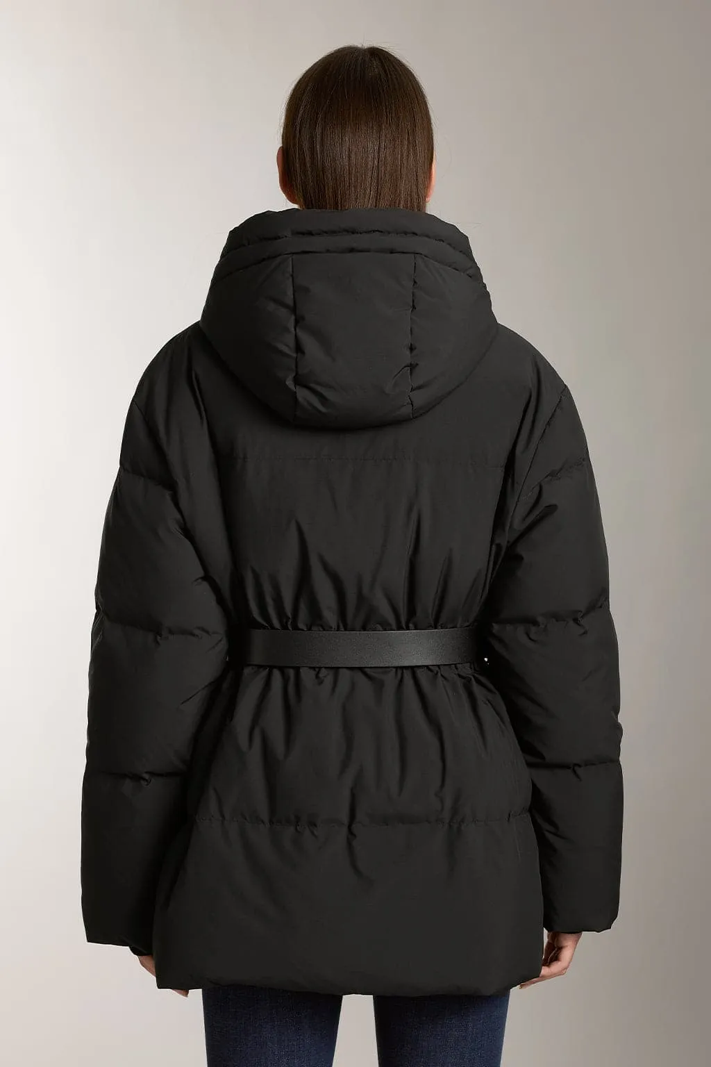 Hooded Double Zipper Down Jacket