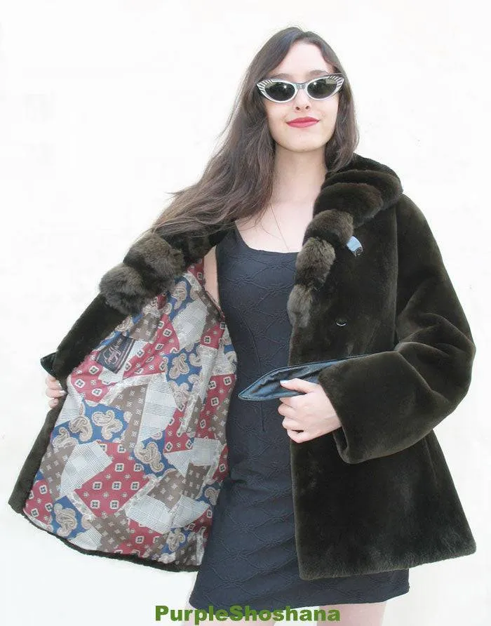 Hot! Candaian Sheared Beaver Fur Coat   Chinchilla M