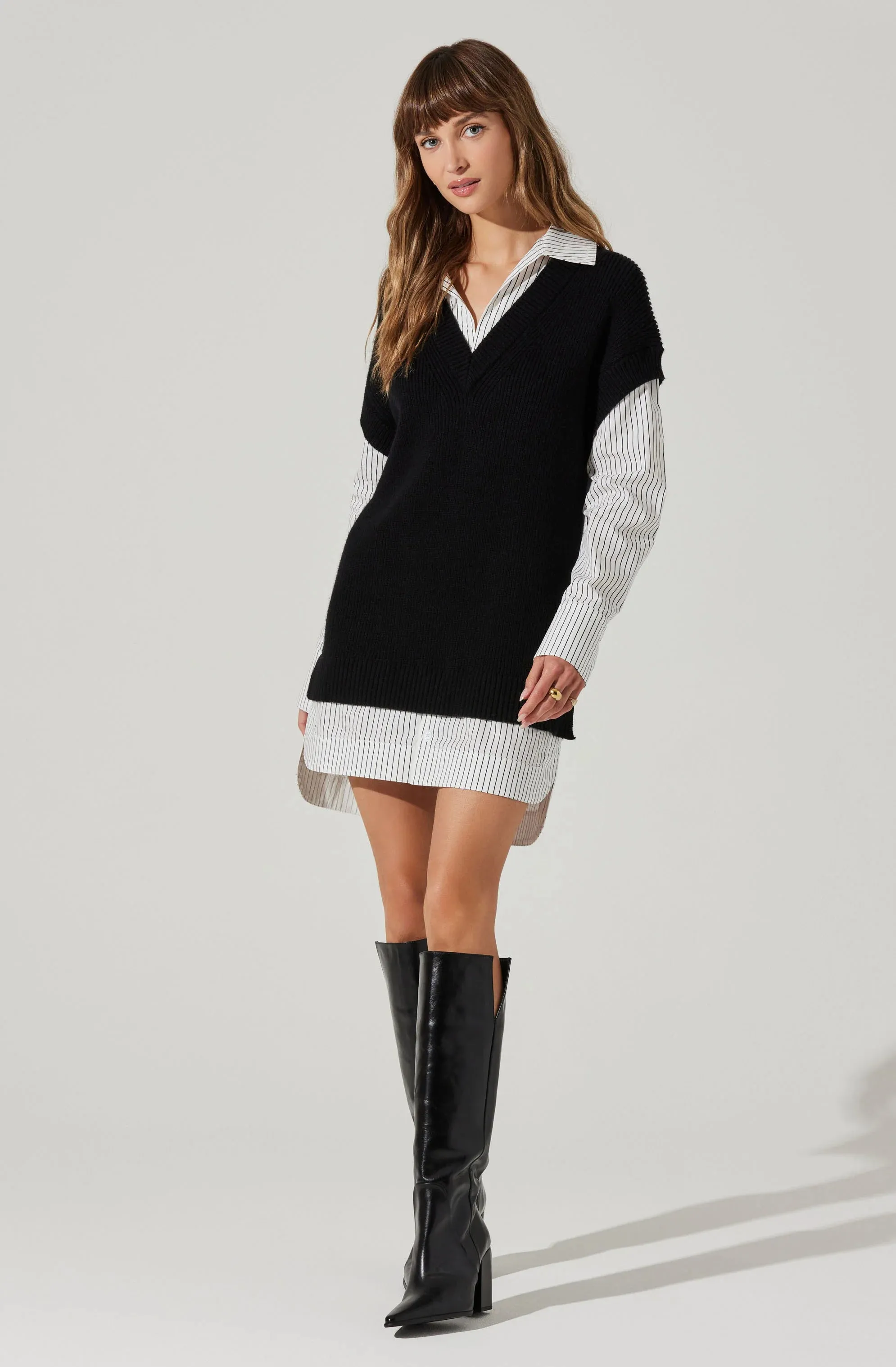 Ishilly Layered Sweater Dress