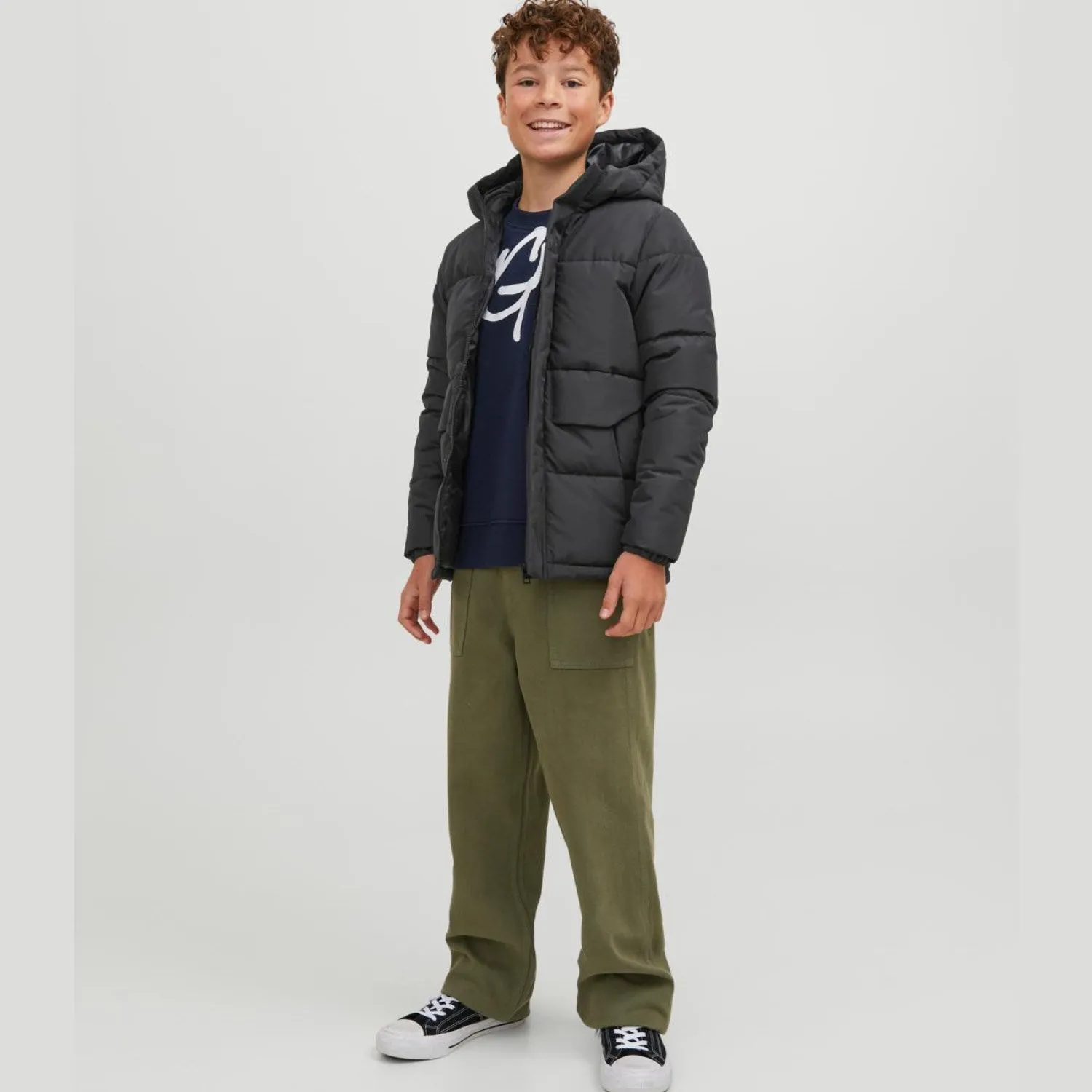 Jack & Jones Junior Black Cospeed Puffer Jacket