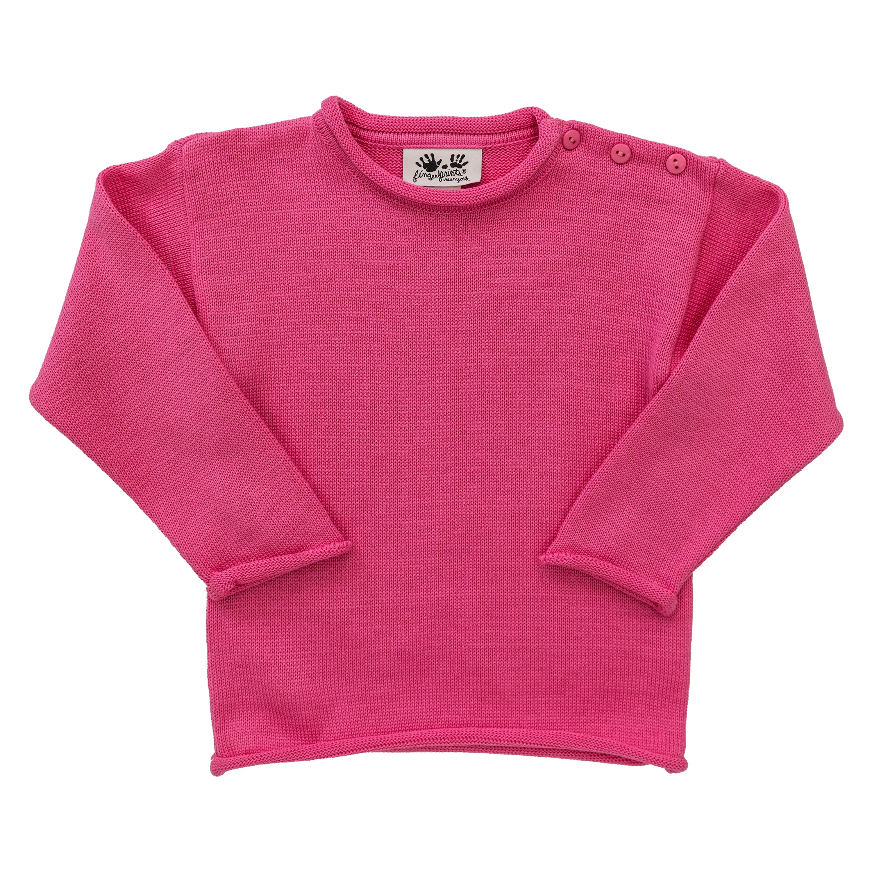 Jersey Rollneck Sweater- Fuschia