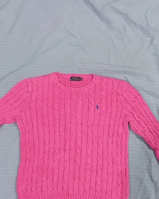 Kabel net polo sweater