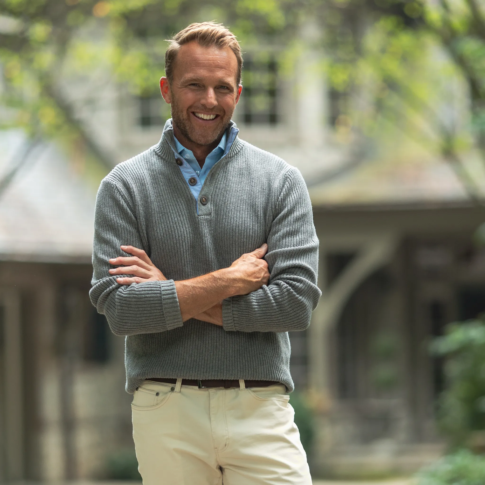 Kennebunkport Grey Cotton Sweater