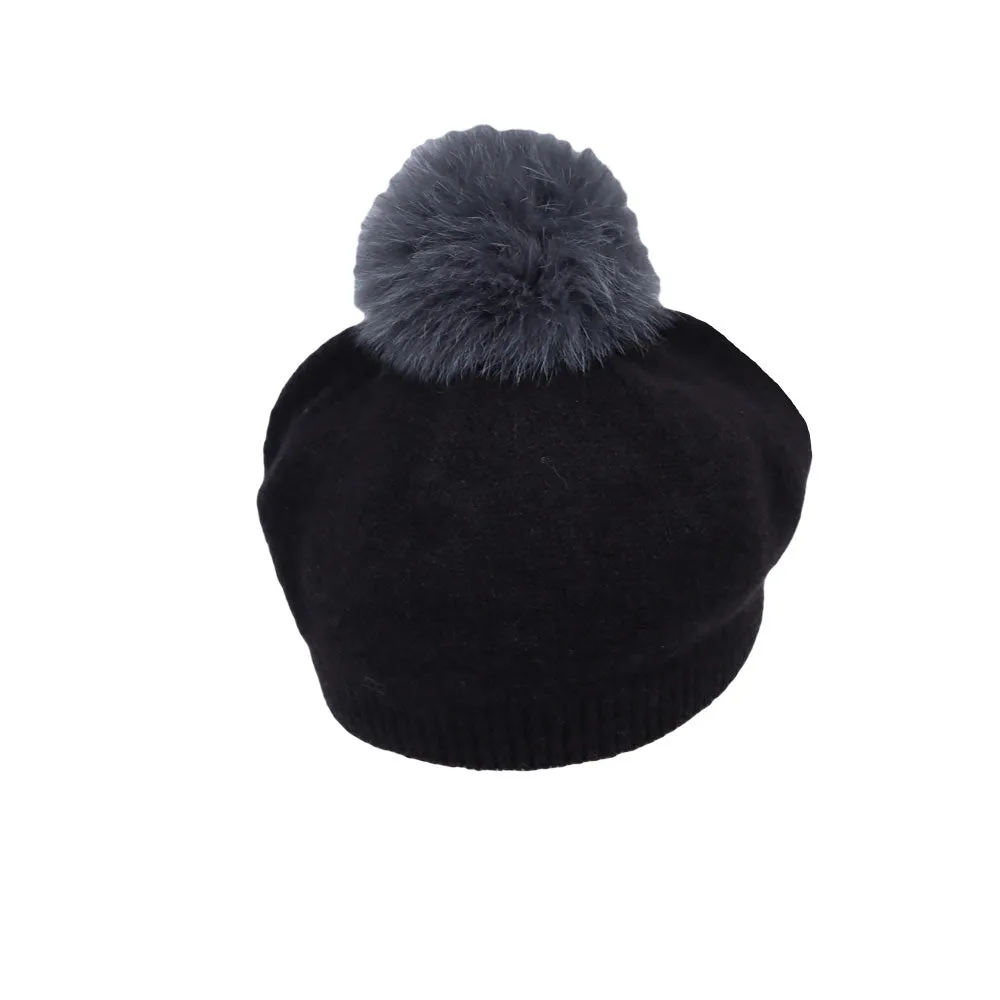 Knit Pom Pom Beanie Wool Slouchy Winter Women Pearl Hat SLP1234