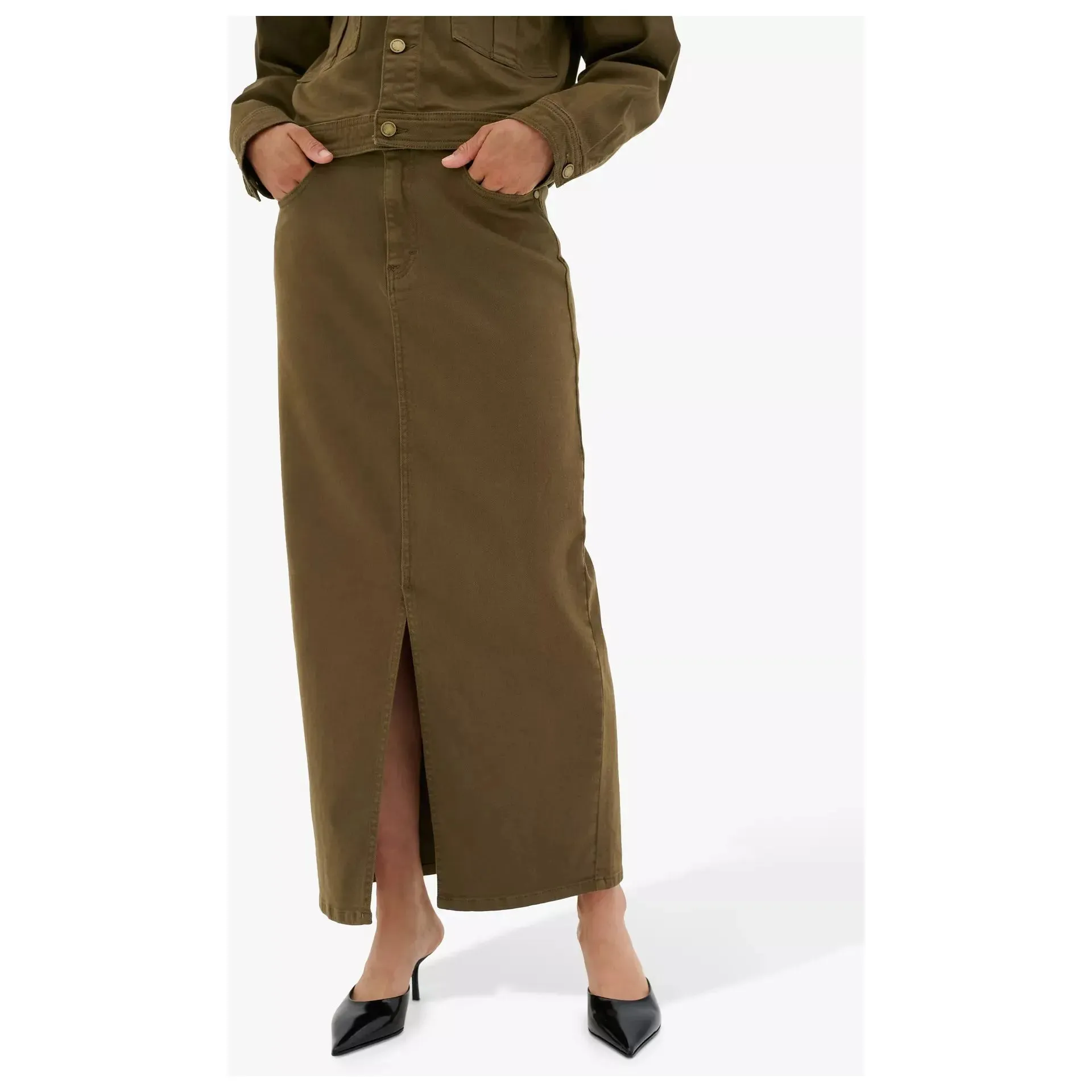 LaraMW Denim 115 Skirt Khaki