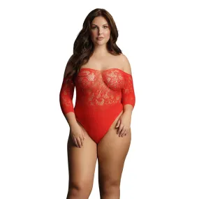 Le Désir Red Crotchless Rhinestone Teddy XL