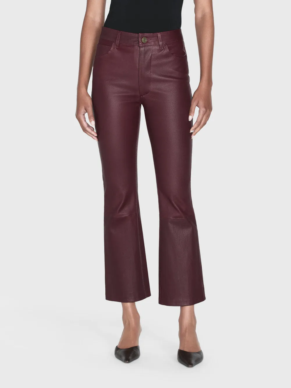 Leather Le Crop Mini Boot -- Wine