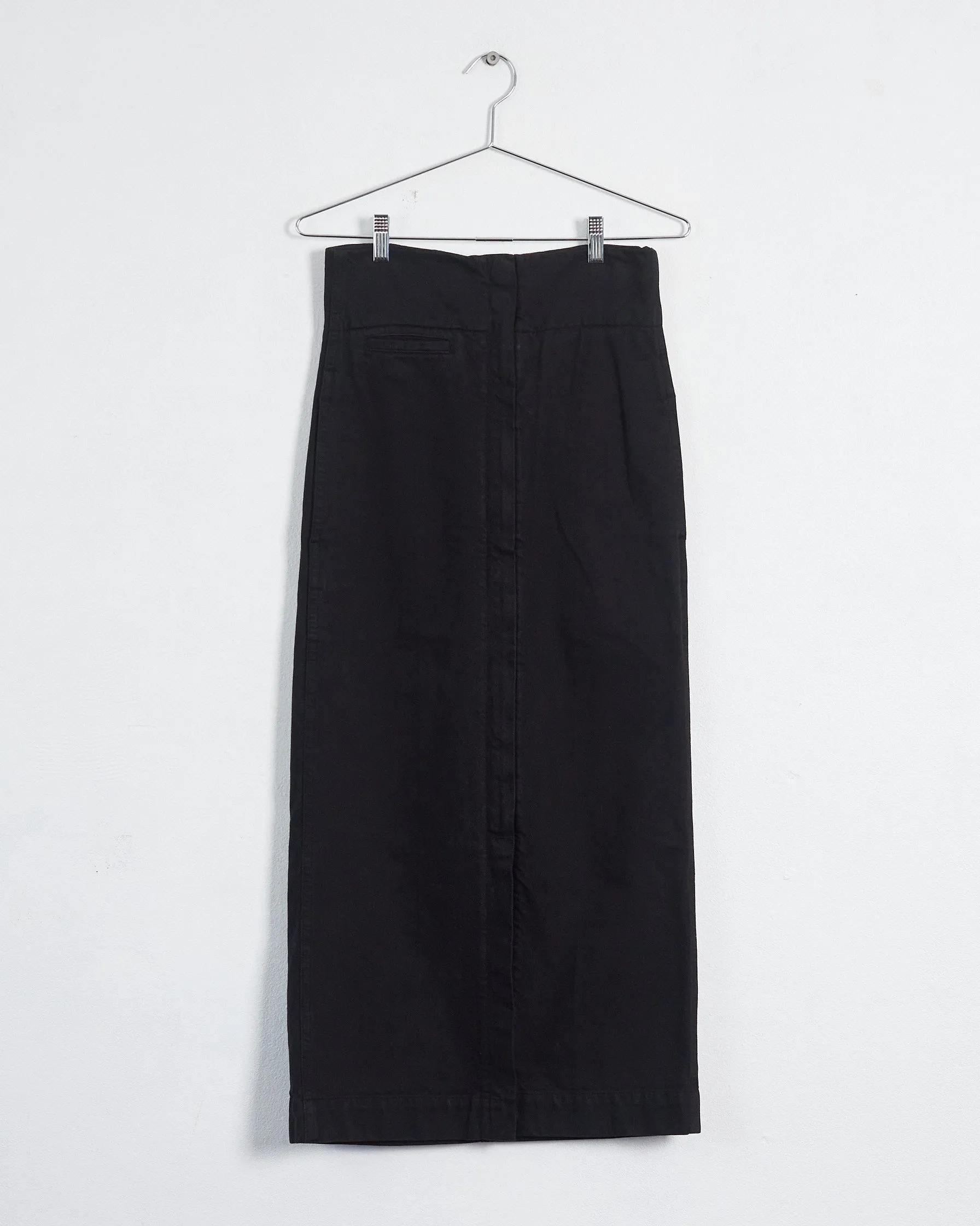 Lemaire denim maxi pencil skirt, black, 12