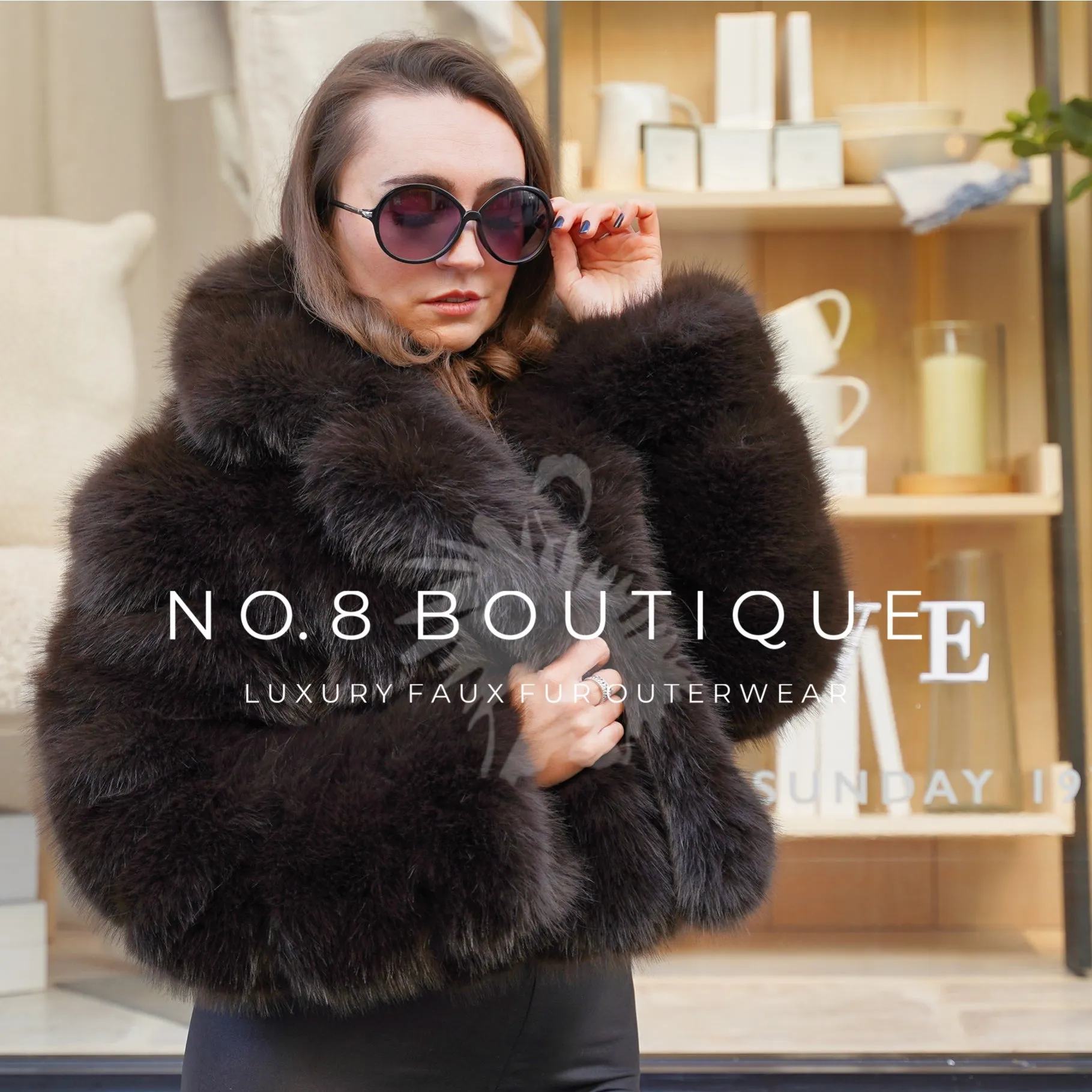 London Faux Fur Jacket With Collar