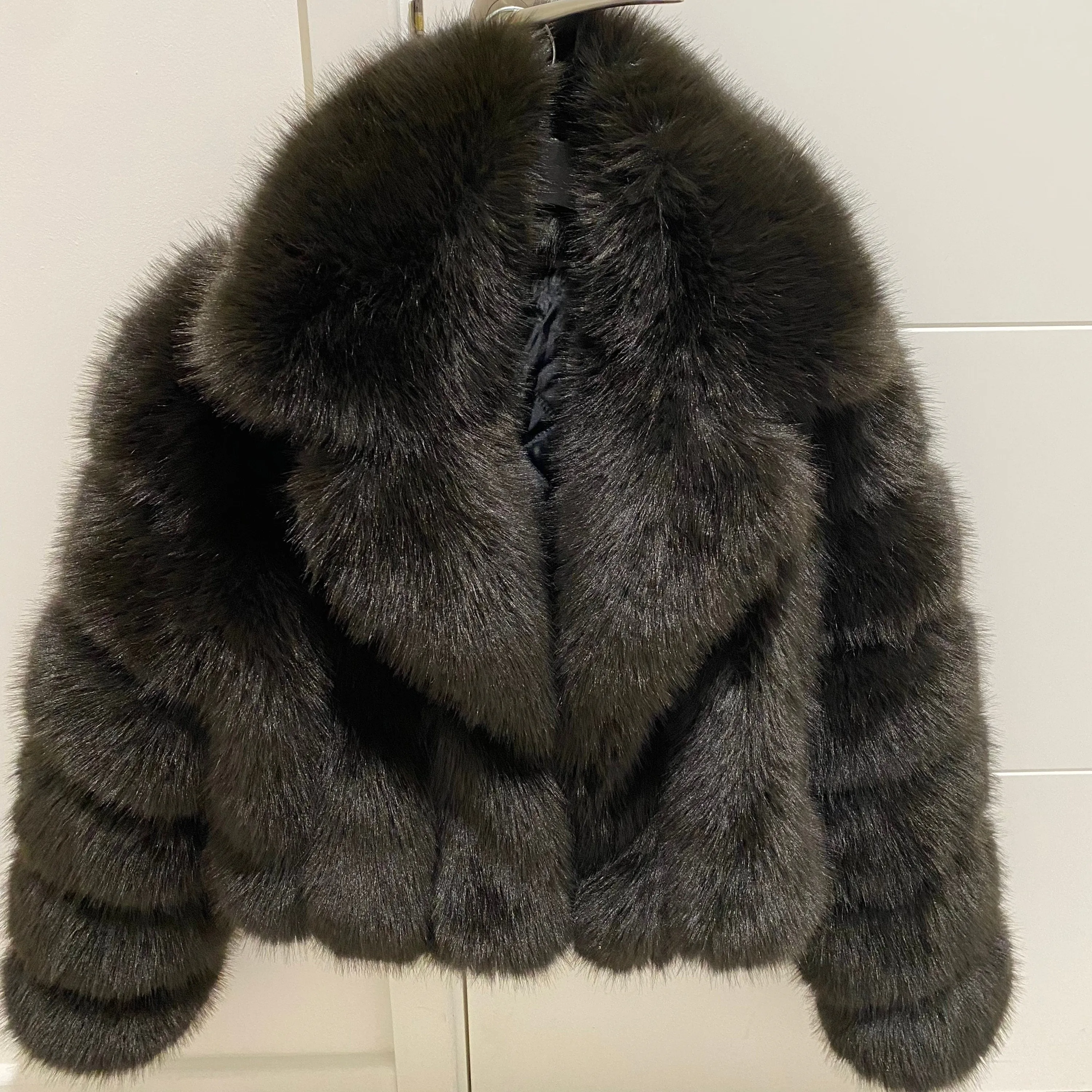 London Faux Fur Jacket With Collar