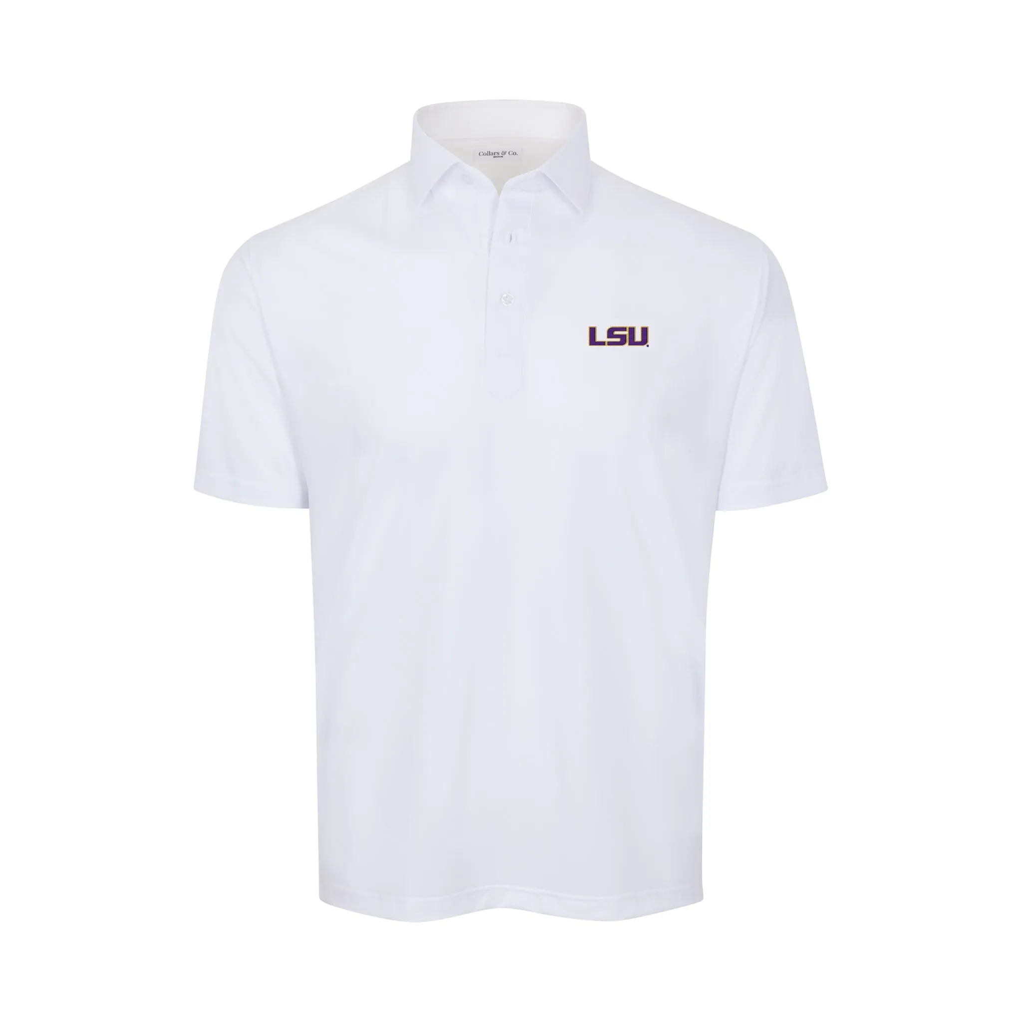 LSU Featherweight Flex Polo White