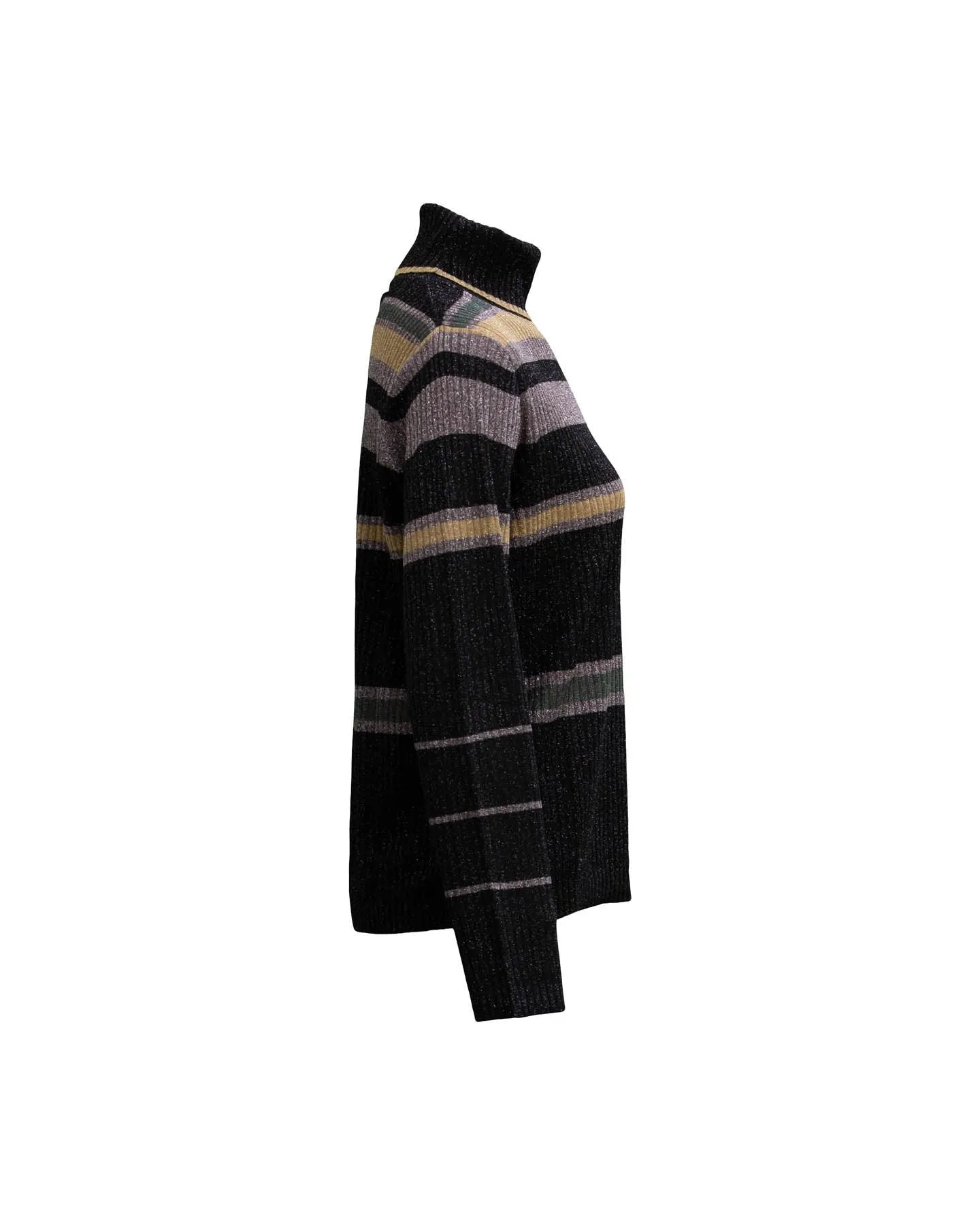 Lurex Striped Turtleneck