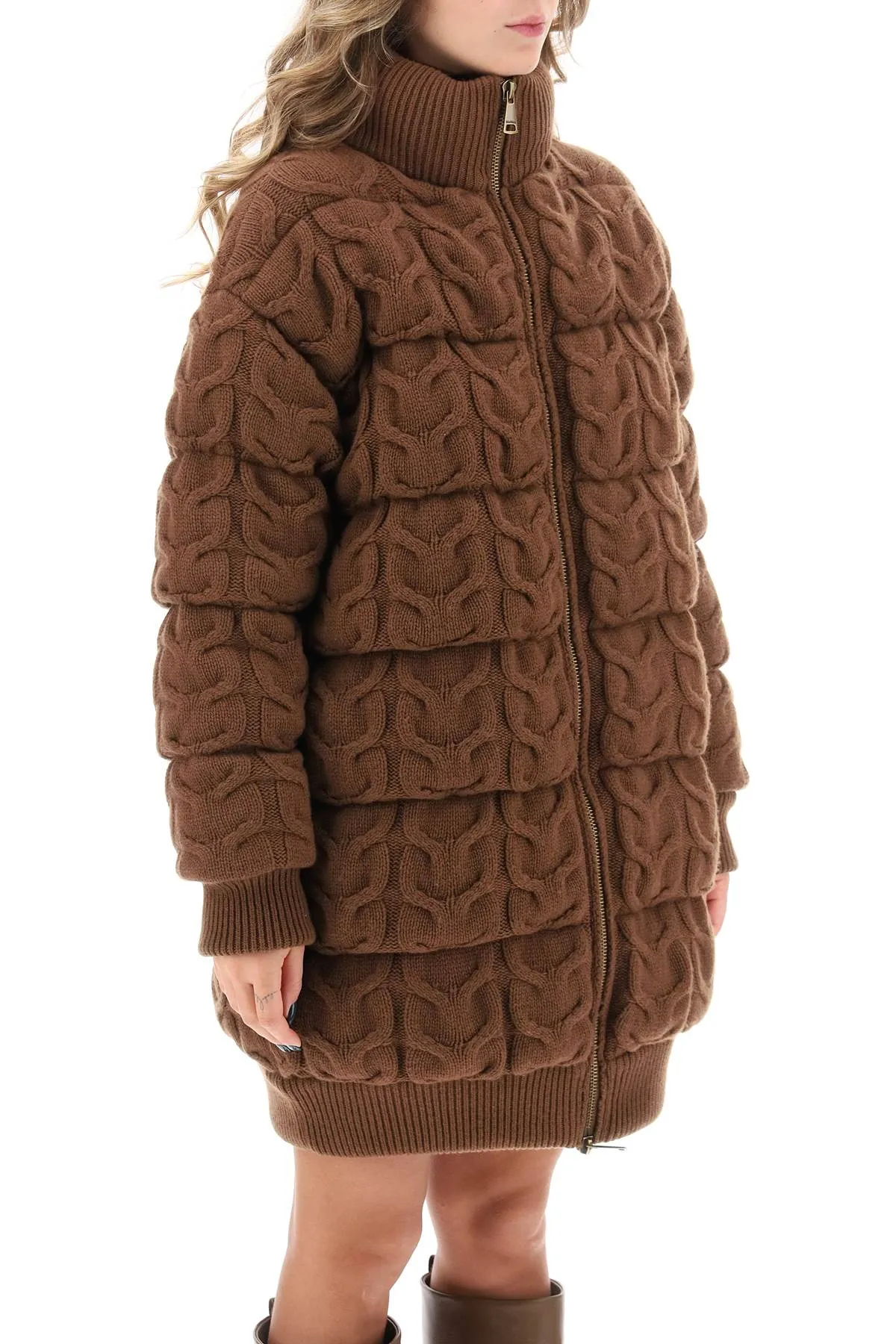 Max Mara Ovatta Knitted Midi Puffer Jacket