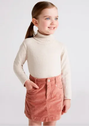 Mayoral Girls ECOFRIENDS Basic Knit Long Sleeve Sepia Turtleneck