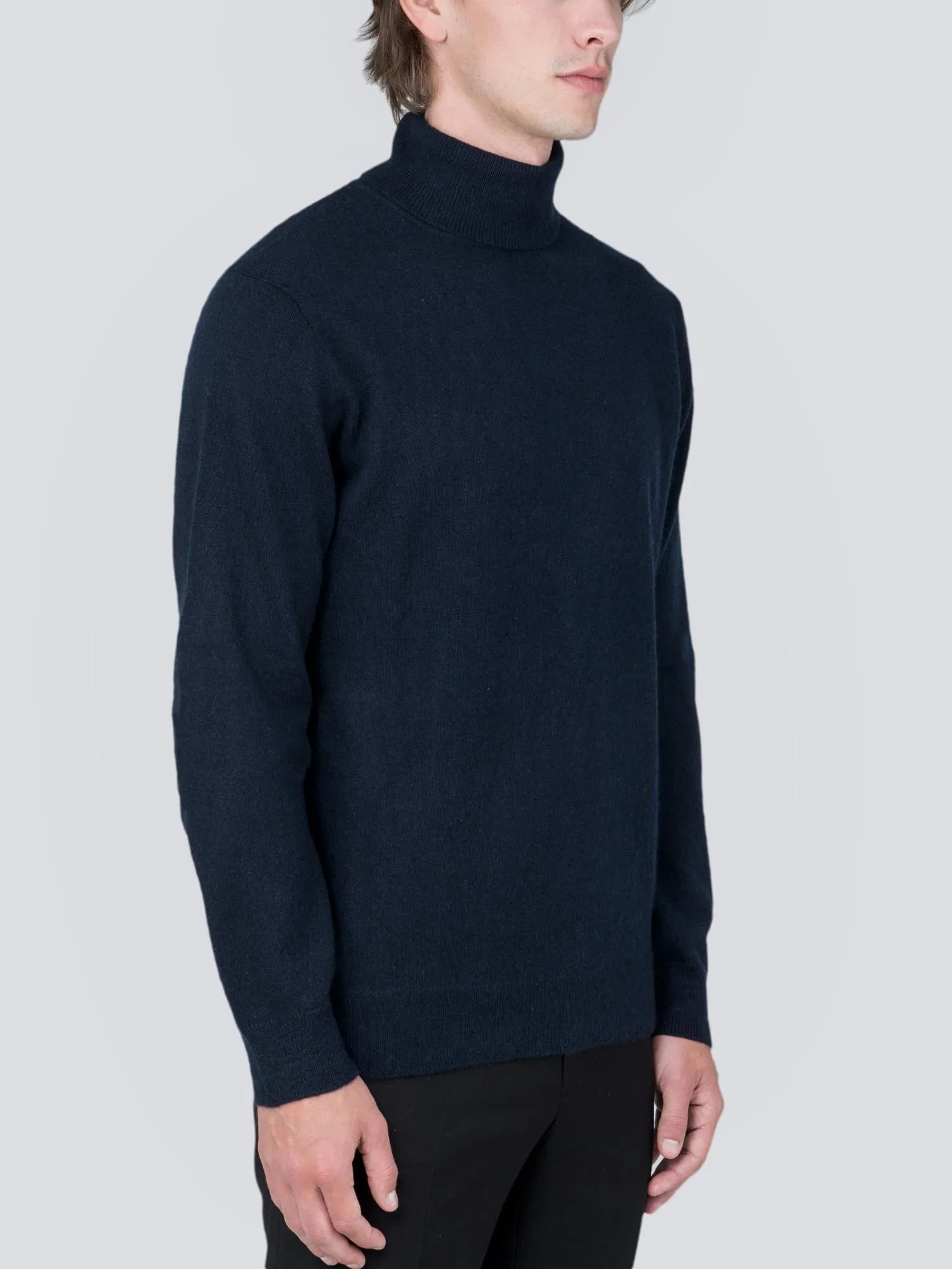 Men Turtleneck Sweater_Dark Navy