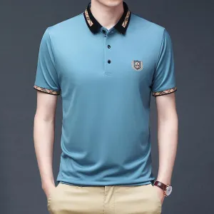 Men's Casual Embroidered Polo Sweater