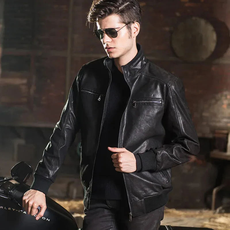 Men's Genuine Leather Motorcycle Jacket