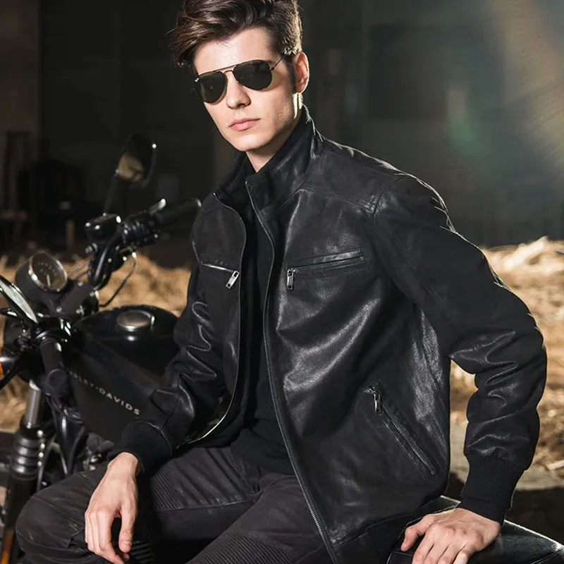 Men's Genuine Leather Motorcycle Jacket