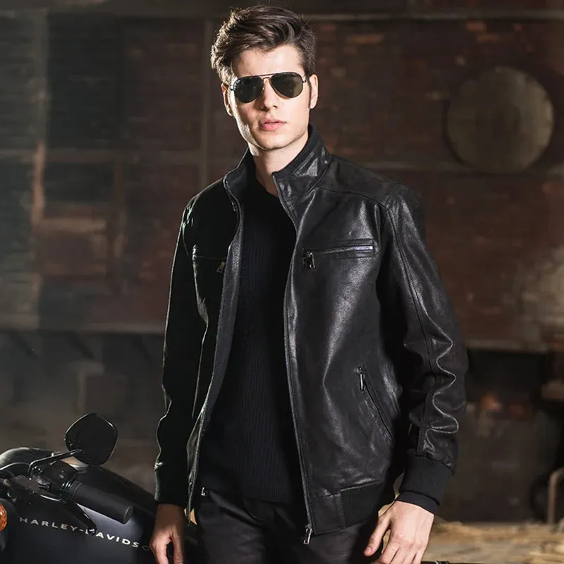 Men's Genuine Leather Motorcycle Jacket