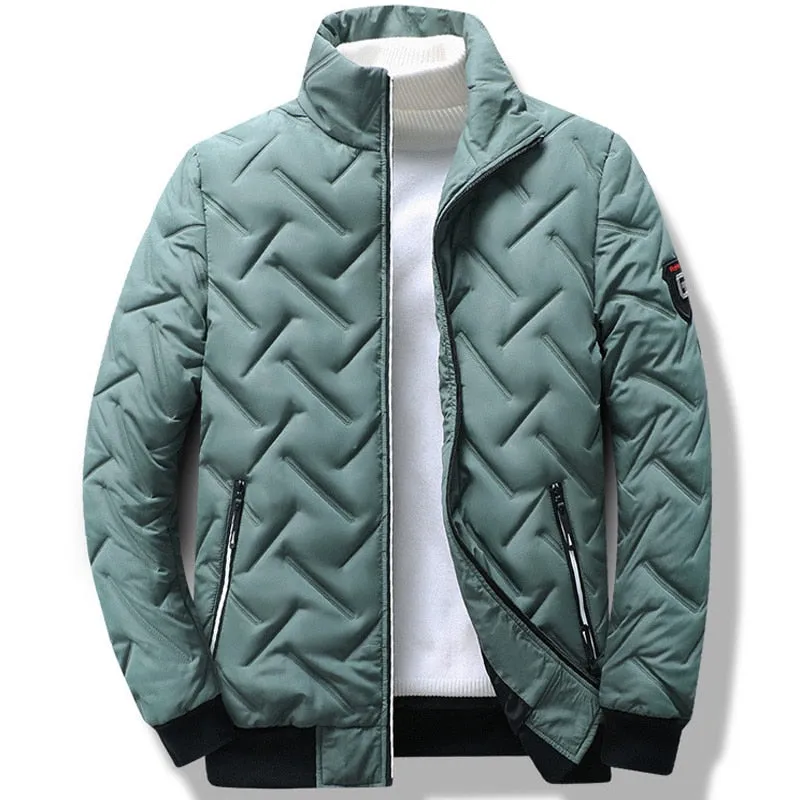 Men's Jacket Stand Collar men's Jackets Winter New down jacket Warm Jackets men's business leisure coat youth stripe coats L-5XL.