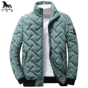 Men's Jacket Stand Collar men's Jackets Winter New down jacket Warm Jackets men's business leisure coat youth stripe coats L-5XL.