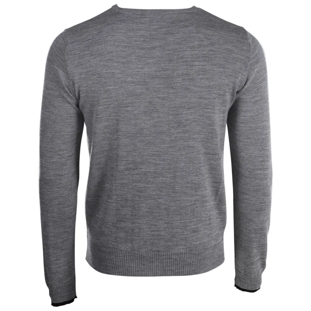 Mens Merino V Neck Sweater (Charcoal)