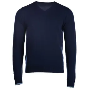 Mens Merino V Neck Sweater (Navy)