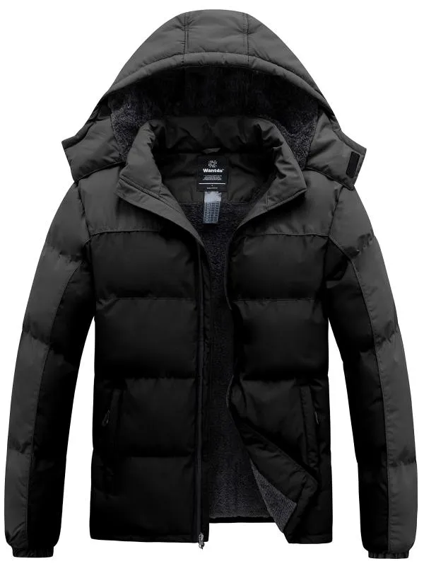 Men's Puffer Jacket Thicken Padded Winter Coat with Removable Hood Acadia 4