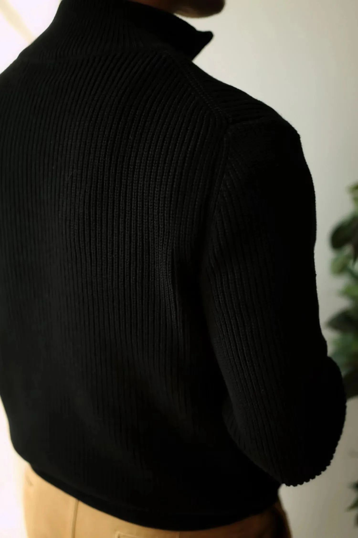 Men's Thick Cotton Zipper Turtleneck Sweater - Vintage Style