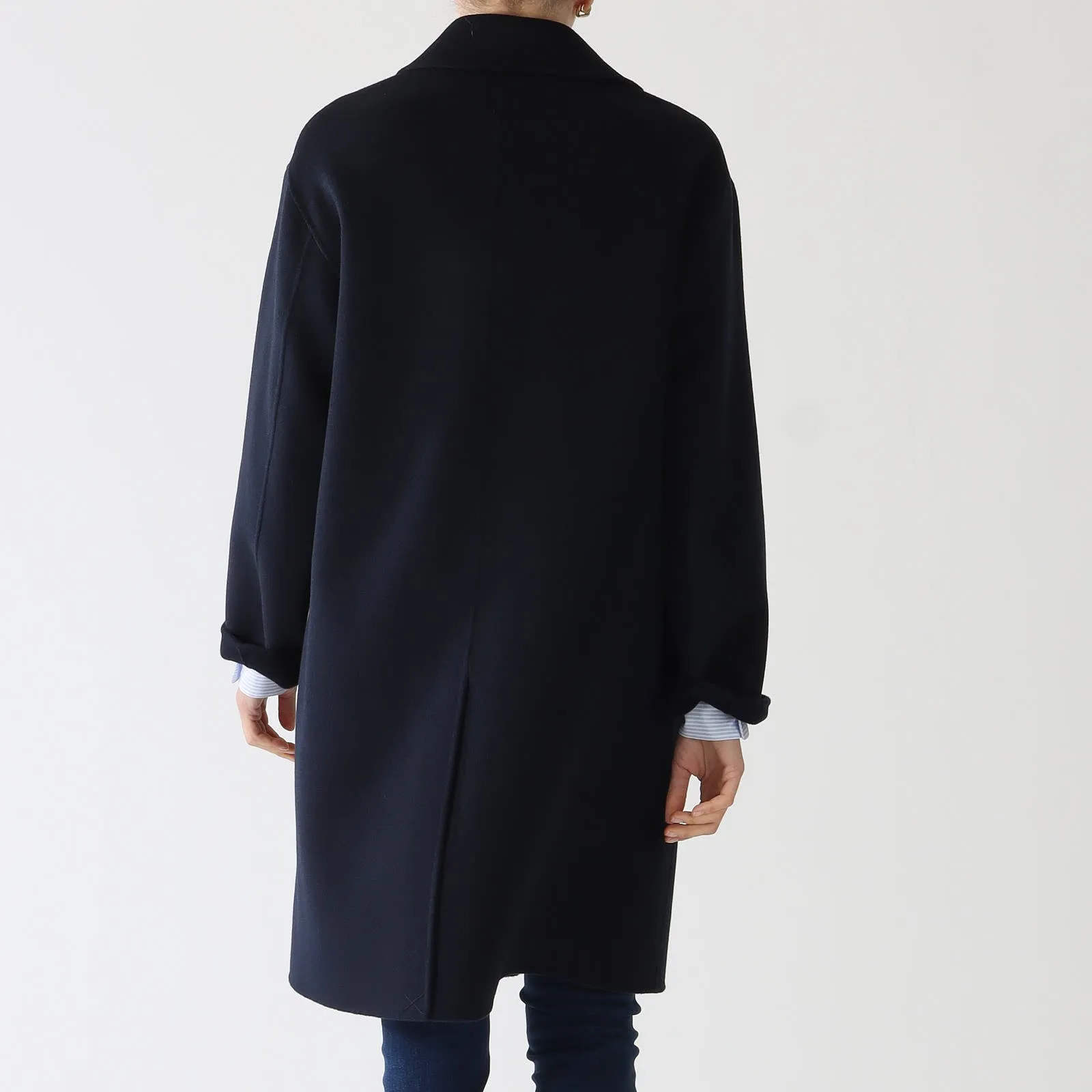 Midnight Blue Virgin Wool Coat